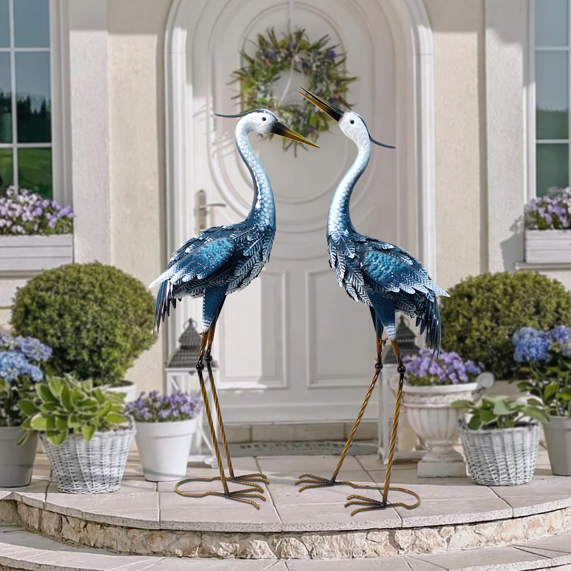 Red Barrel Studio® Osheana Cranes Garden Statue & Reviews | Wayfair